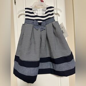 Bonnie Jean dress size 18 months navy white spring summer new